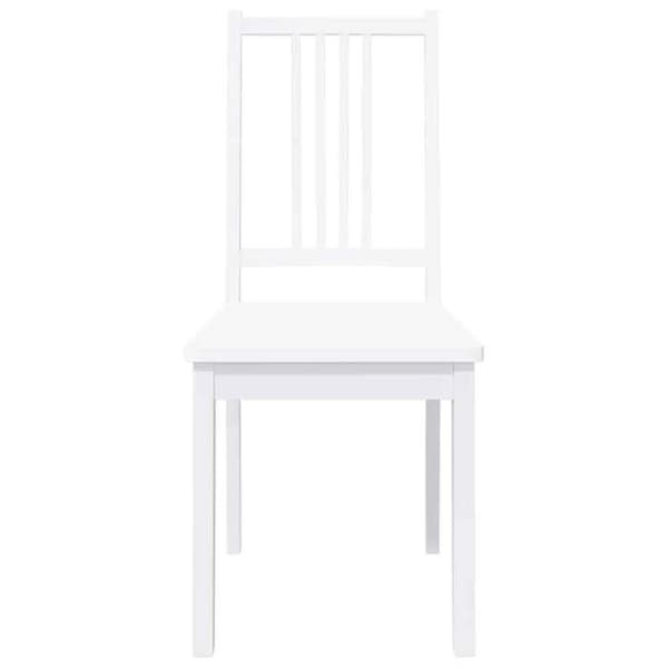vidaXL Matstolar 2 st vit massiv gummiträ, middagsstol, stol, sällskapsstol, matstolar, stol 4102400