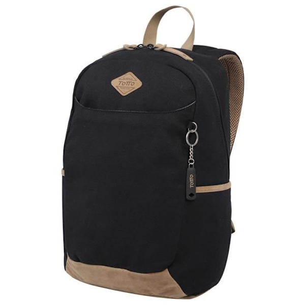 Ryggsäck - TOTTO - Jaideny - Laptopfack - Detaljer i Mocka - Flerfärgad Svart, Flerfärgad