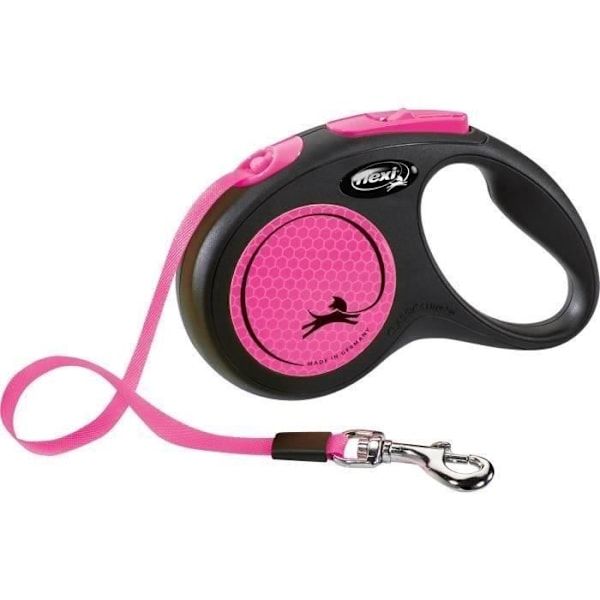 TRIXIE flexi Nytt NEON-bandkoppel - Storlek S - 5m - Neonrosa neon rosa