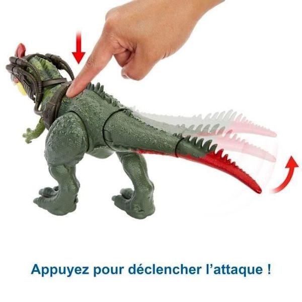 Figurine - MATTEL - Jurassic World Dino Trackers - Gigantic Trackers Sinotyrannus - Vit - Blandat - Grön Grön
