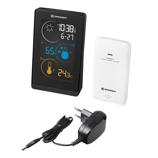 BRESSER Temeo Life H väderstation med färgdisplay Färg: svart