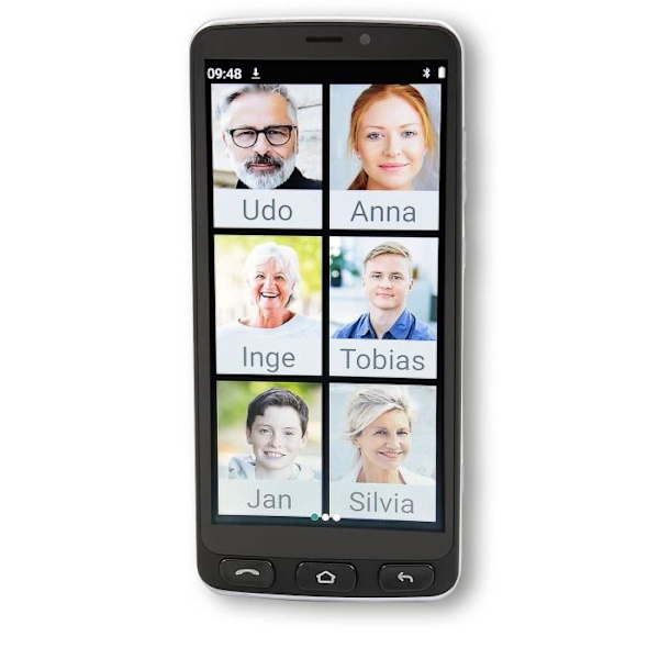 Senior Olympia Mobiltelefon - Android 10 - 16Go - Vit - LTE - 8MP - 5,5"