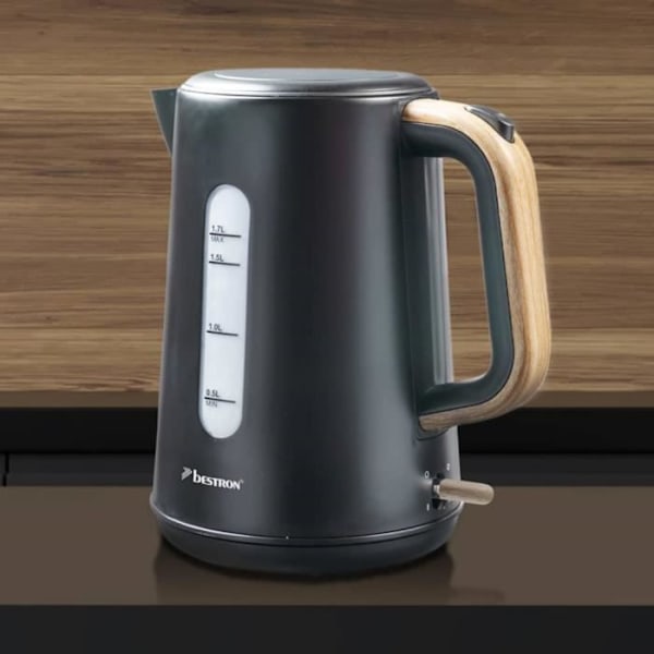 Bestron AWK2200BW Sladdlös Vattenkokare 1,7 L Svart Trä