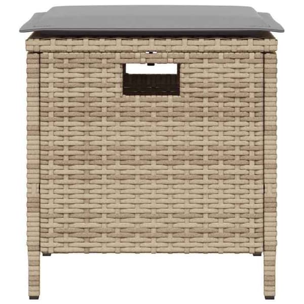 vidaXL Trädgårdsgrupp med kuddar 5 delar Beige polyrotting, utomhusmatgrupp, matmöbel 365423