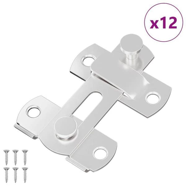 Vidaxl Dörrlås 12 st Silver 70 x 8 mm Stål