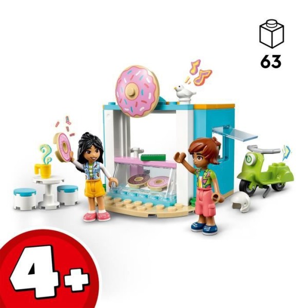 LEGO Friends 41723 Munkbutiken, leksak för barn 4 år, minidockor Liana och Leo