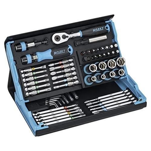 Hexagonala munkhuvuden - HAZET - Smartcase 2200Sc-32 - Set med 59 delar - Dimensioner 6,3'''