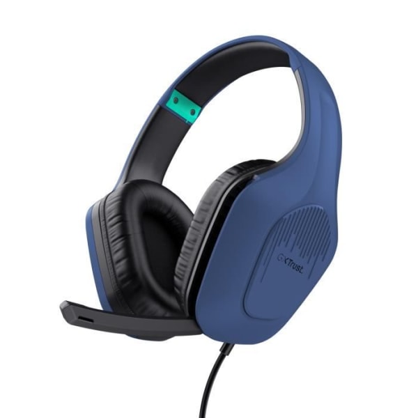 Trust Gaming GXT 415 Zirox Lightweight Wired Gaming Headset för PC, Xbox, PS4, PS5, Switch, 3,5 mm Jack, med Mic - Blå