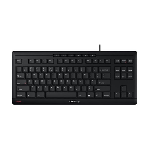 - CHERRY - CHERRY STREAM TANGENTBORD TKL - Tangentbord - USB - US med eurosymbol - switch: CHERRY SX - svart