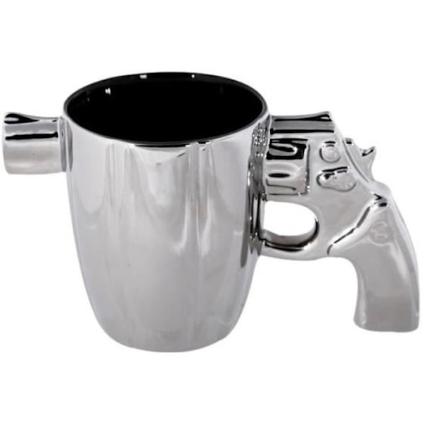Mugg - Bling Bling - Revolver - Keramik - 50 cl - Handtag i form av en kolv