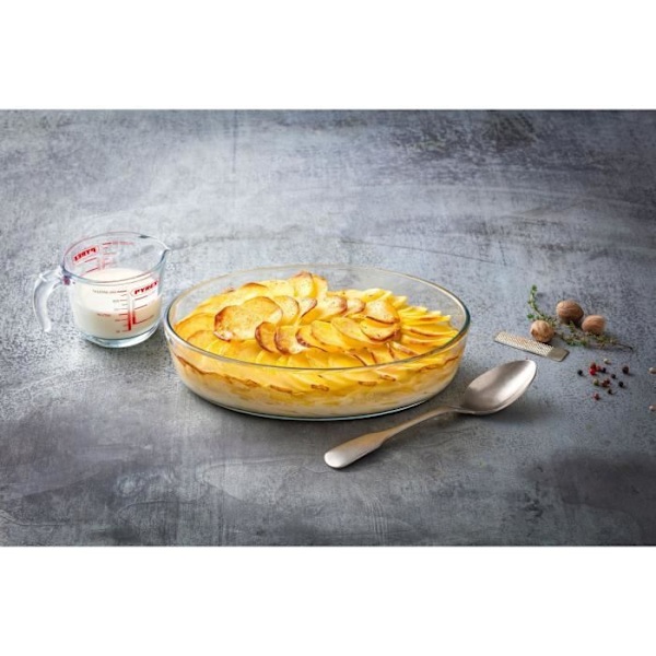 PYREX - ESSENTIALS - Oval ugnsform i glas 39*27 cm Blå