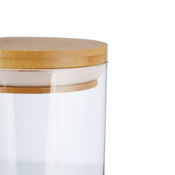 Relaxdays Glasförvaringslådor, set om 3, pasta, ris, flingor, kaffebönor, volym 800 ml, HxD 16x9,5 cm, transparent, ljusbrun