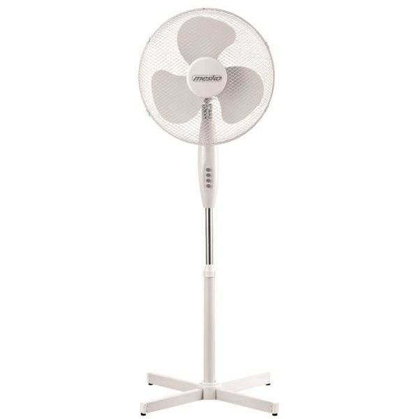 Piedestalfläkt - Mesko - MS7311 - Diameter 40 cm - 3 hastigheter - Tyst 60 dB Vit