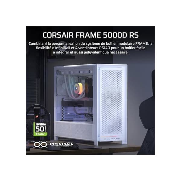 PC-chassi - Corsair - FRAME 5000D RS - Vit - RS-fläktar - Modulerbar
