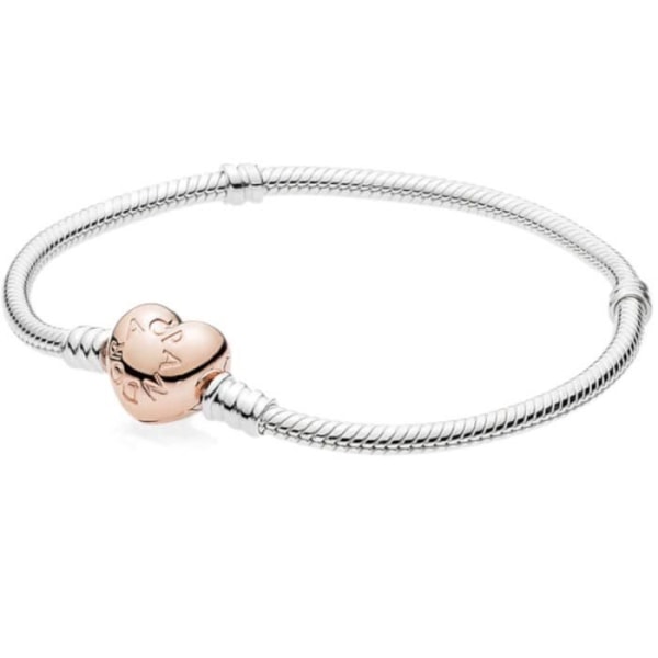 Armband - PANDORA - Hjärtlås - 18 cm - Rose Gold - Dam