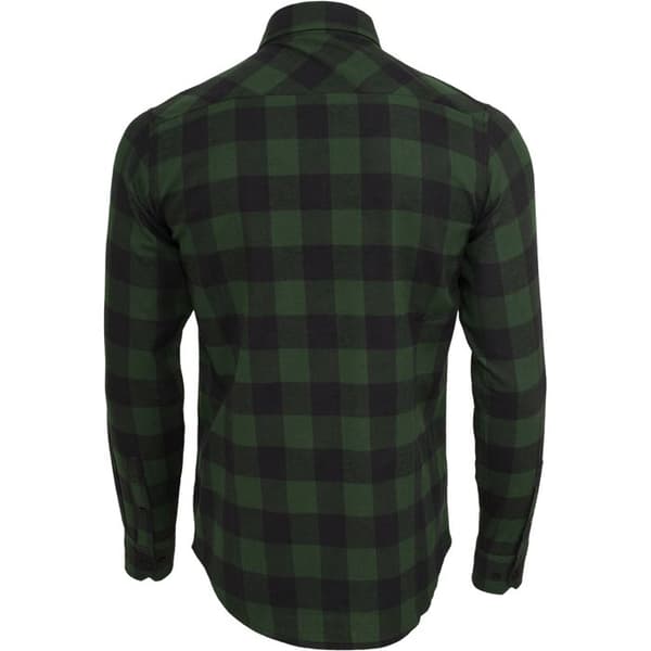 Urban Classic basic flanellskjorta svart/grön skog XL