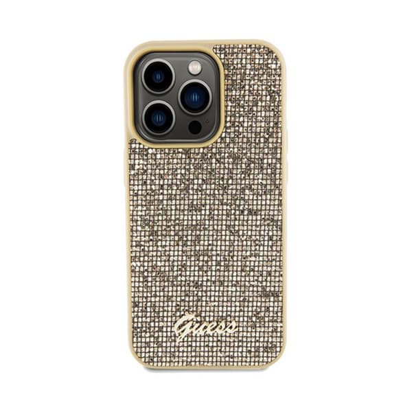 Telefoncase - Guess - Disco Metal Script - Guld - Hård - Chic Guld