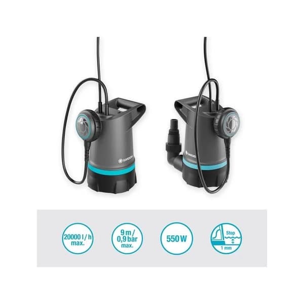 Dykpump - Gardena - 20000 basic - 550 W - Flöde 20 000 L/h - Tryck 0,9 bar