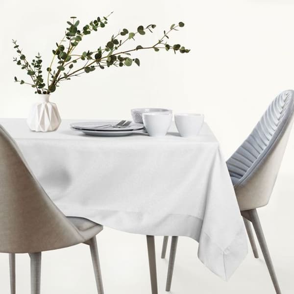 Bordduk - Klassisk - Enfärgad vit - 110x200 cm - Fläckavvisande polyester OEKO-TEX Vit