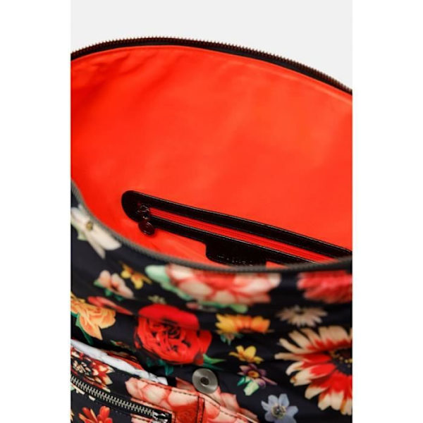 Desigual - Bohemisk axelväska för kvinnor med blommor på svart bakgrund Christian Lacroix (20waxaci) negro storlek 38 cm