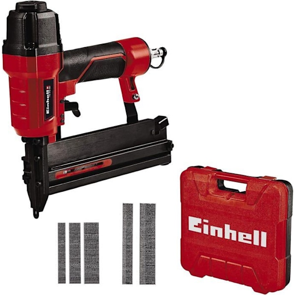 Einhell Pneumatisk häftpistol TC-PN 50 (med 1 500 häftklamrar och 2 000 spik, anslutning) Levereras i transportlåda Röd