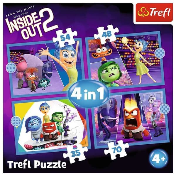 Pussel - TREFL - Inside Out 2 - 4in1 - 207 bitar - För barn från 4 år