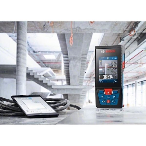 Bosch Professional GLM 150-27 C laseravståndsmätare (Bluetooth, räckvidd: 0,08 – 150,00 m; mikro-USB-kabel, lock) - 0601072Z00
