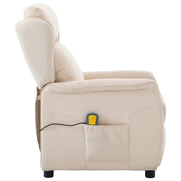 Kremfärgad massagefåtölj