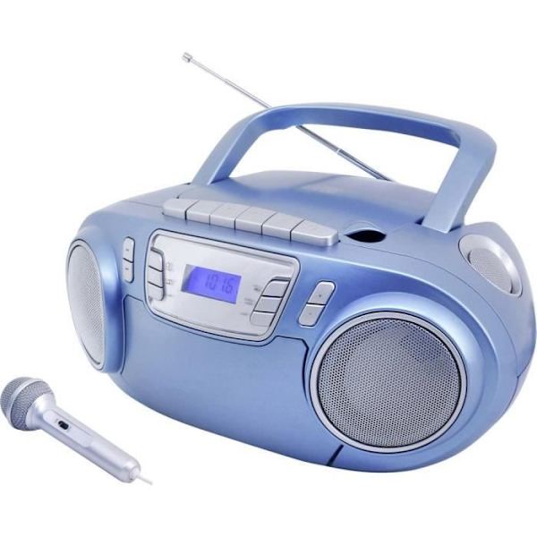 Radio-CD-spelare - soundmaster - SCD5800BL - FM - USB - Kassettdäck - Blå mikrofon Blå