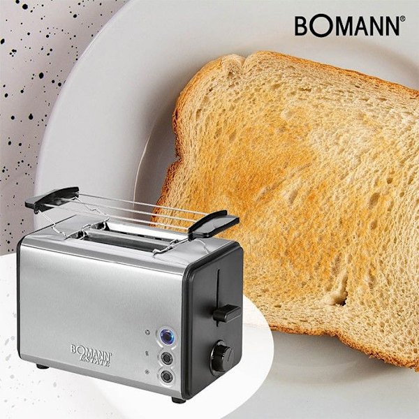 2-fack brödrost - Bomann - TA 1371 CB - Svart - 750-850 W - Avfrostningsfunktion Svart