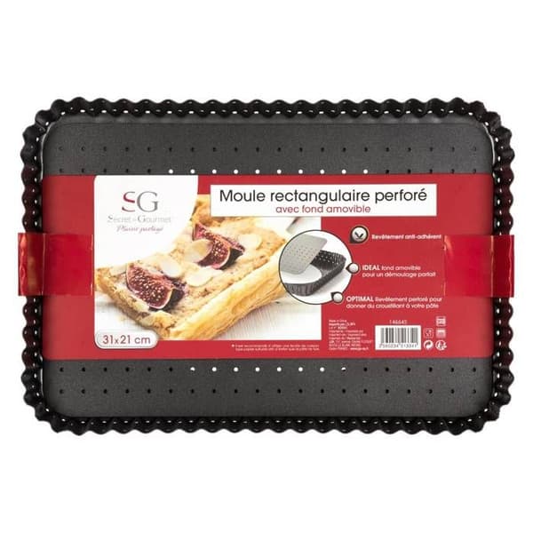Metallform med perforerad botten 31x21cm - 5 five simply smart Grå
