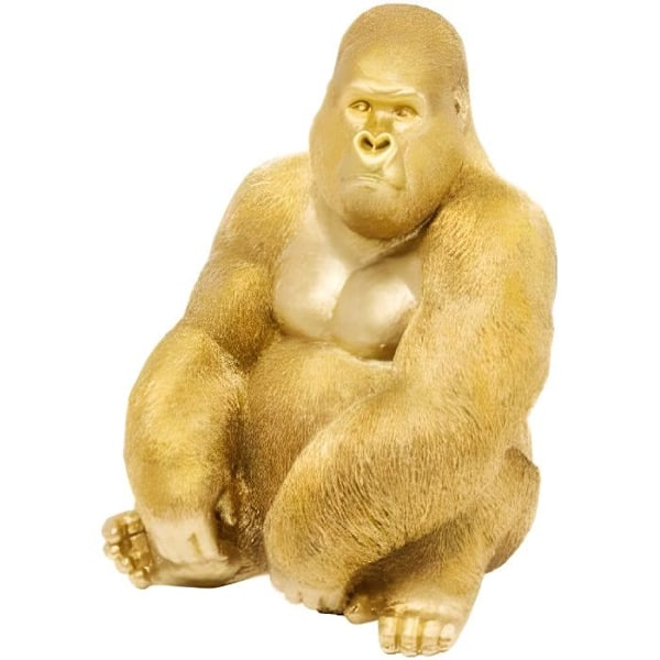 Staty - KARE - Golden Gorilla 38,5 cm - Polyresin - Interiör - Modern design gyllene