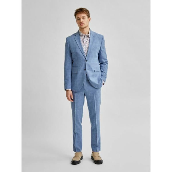 Blazerjacka - Selected - Slim Fit - Ljusblå - 2 Knappar - Fickor Med Flik Ljusblå 46
