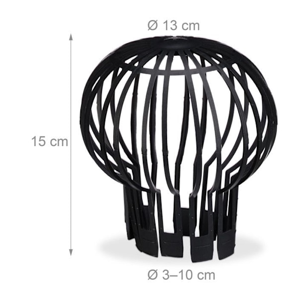 Relaxdays Takrenna filter, praktiskt set av 4, plast, silar, skydd, vattenflöde, Ø 13 cm, svart svart