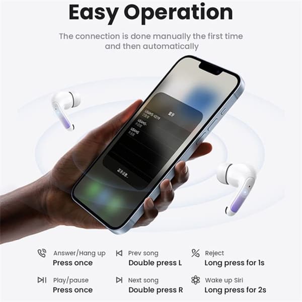 Trådlösa hörlurar - Usams - US-XD19 - Bluetooth 5.3 - ENC - Lila gradient Gradient lila