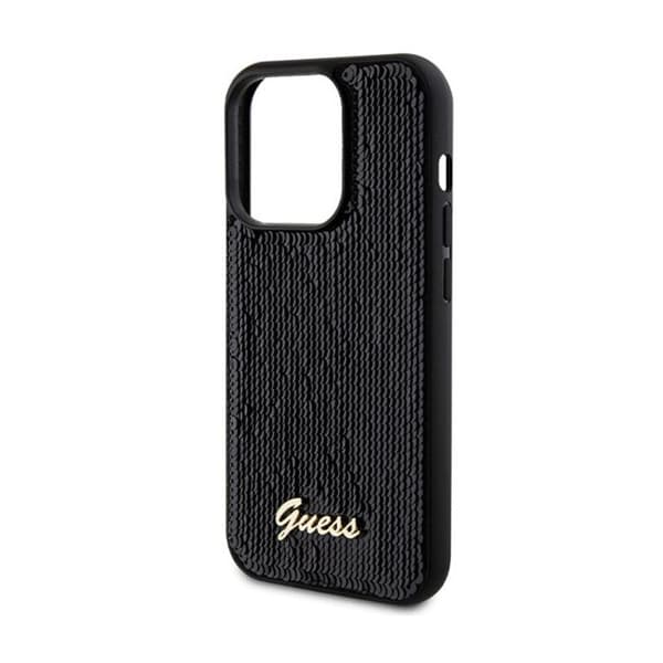 Telefonfodral - Guess - iPhone 13 Pro Max - Svart - Sequin Script - Metall svart