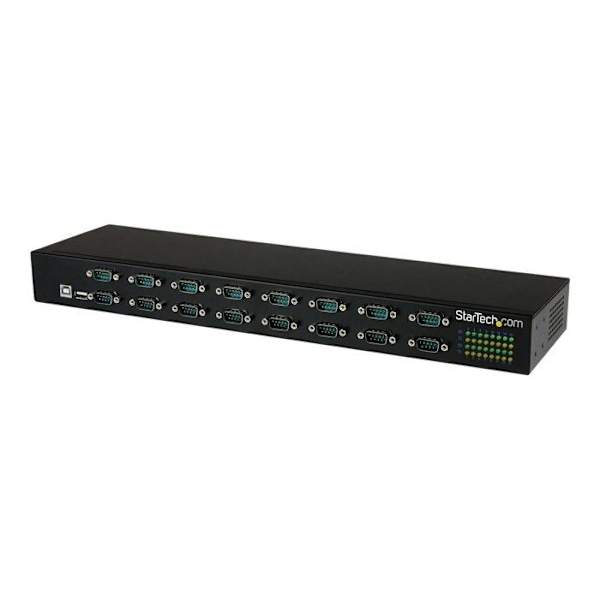 USB Seriell Hub - STARTECH - USB till 16x DB9 RS232 Adapter - Rackmonterbar - FTDI - Svart