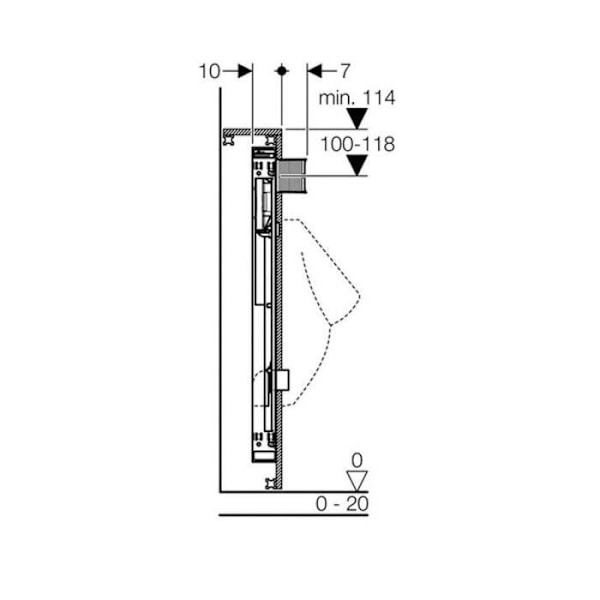 Urinal stödram