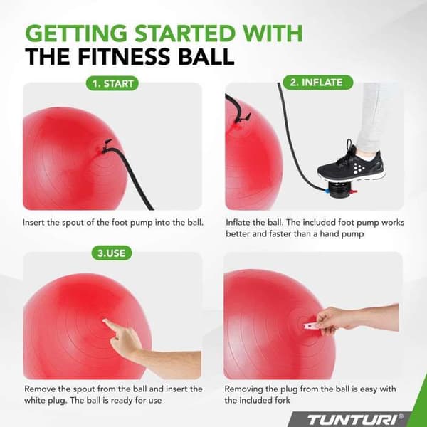 TUNTURI Gymboll - 65cm - Röd Röd