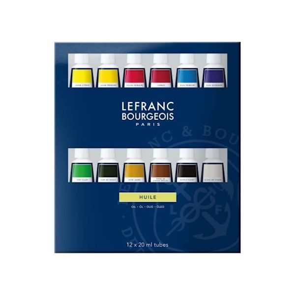 LEFRANC BOURGEOIS Finoljesats 12x20 ml Citrongul, primärgul, primärröd, ka