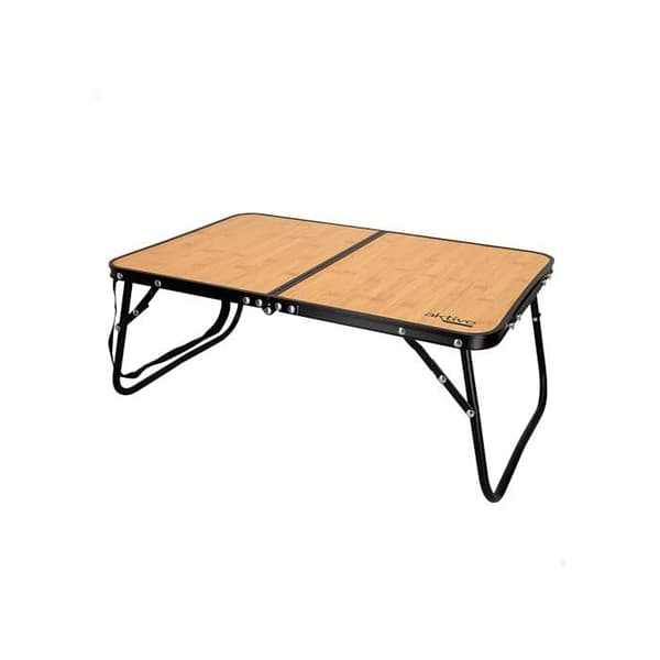 Fällbord - AKTIVE - 60x40x25 cm - Bambueffekt - Aluminiumstruktur - Stöder 20 kg - Säkerhetslås Bambu