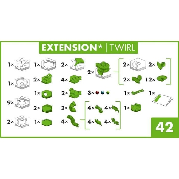 Set för utvidgning Twirl - Ravensburger - GraviTrax - 32 delar - Flerfärgad - Från 8 år Flerfärgad