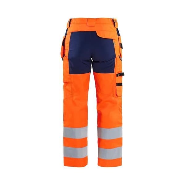 Stretch skyddshängselbyxor klass 2 dam Blaklader Orange/marinblå 44