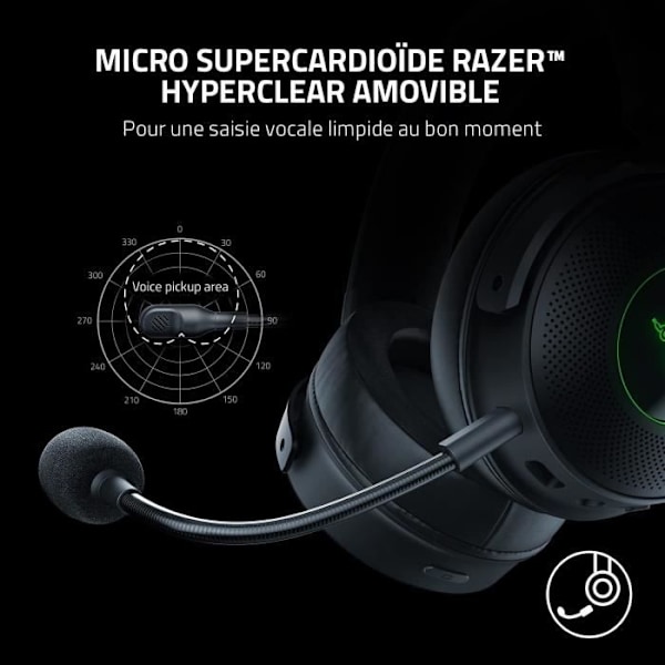 RAZER KRAKEN V3 PRO Gaming Headset - Over-ear, Stereo, RGB-belysning