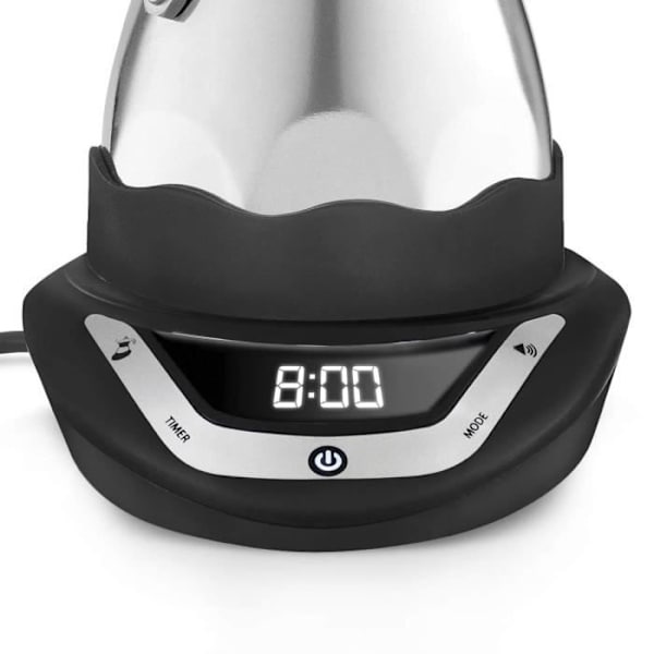 Elständig kaffebryggare - BIALETTI - Moka - 6 koppar - Inox - Programmerare med automatisk avstängning Grå och svart