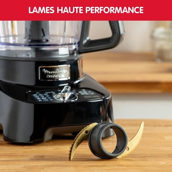 Moulinex DoubleForce 1000 W multifunktionsrobot med blender, 8 tillbehör FP821811 Svart