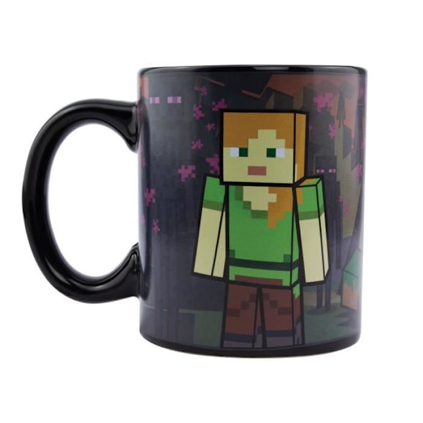 Mugg - PALADONE - Minecraft Enderman - 325ml - Färgändring - Keramik Lila, svart