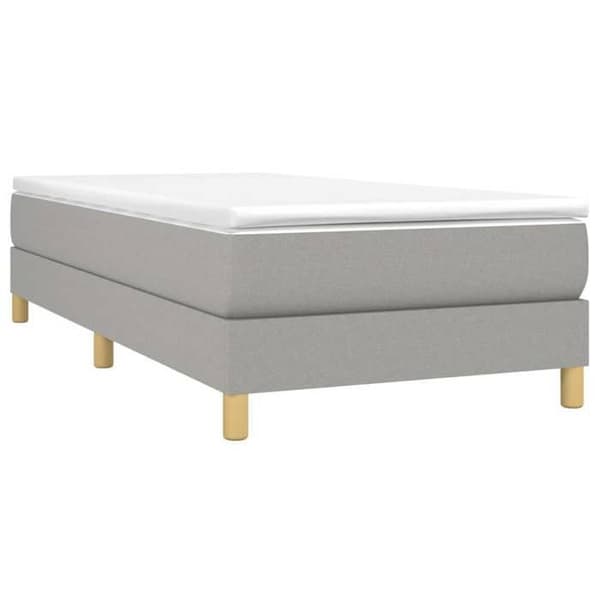 vidaXL Sängram med ribbor ljusgrå 90x200 cm tyg 3120582 Grå
