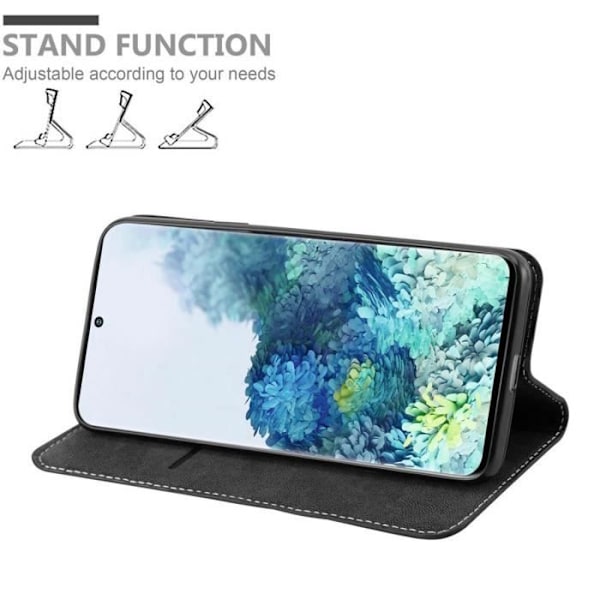 Coque - Cadorabo - Samsung Galaxy S20 - Similicuir - Svart - Magnetstängning Svart
