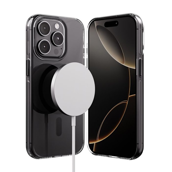 Coque iPhone 15 Pro MagSafe (svart) Crong Clear MAG Pro